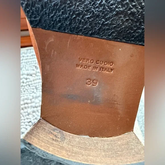 10022 shoes,Saks Fifth Ave, made in Italy, Moto style tan leather boots, EUC 39 - Picture 6 of 15